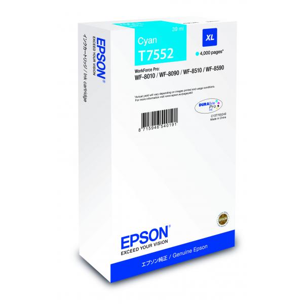 Epson C13T75524N cartuccia d'inchiostro 1 pz Originale Resa elevata [XL] Ciano (Epson T7552 - XL - cyan - original - b)Epson8715946726885C13T75524N