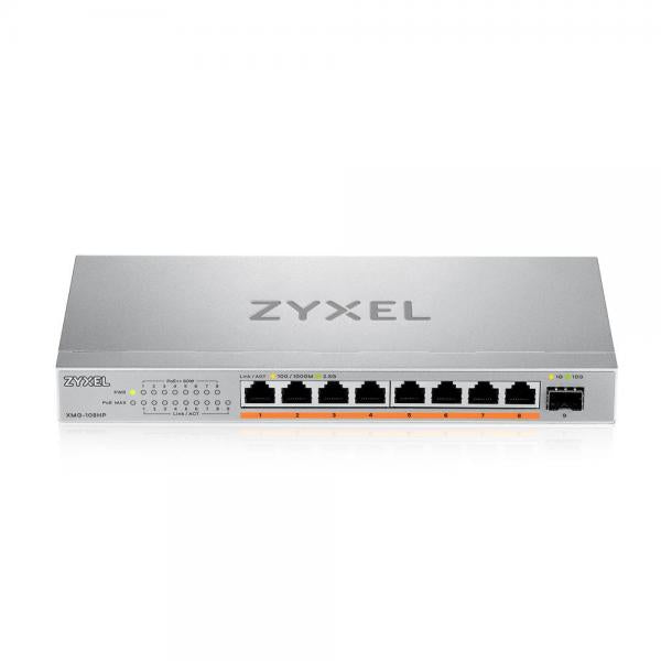 Zyxel XMG-108HP Non gestito 2.5G Ethernet [100/1000/2500] Supporto Power over Ethernet [PoE] (XMG-108 8 Ports 2,5G + 1 SFP+, 8 ports 100W total PoE++ Desktop MultiGig unmanaged Switch)Zyxel4718937633036XMG-108HP-GB0101F