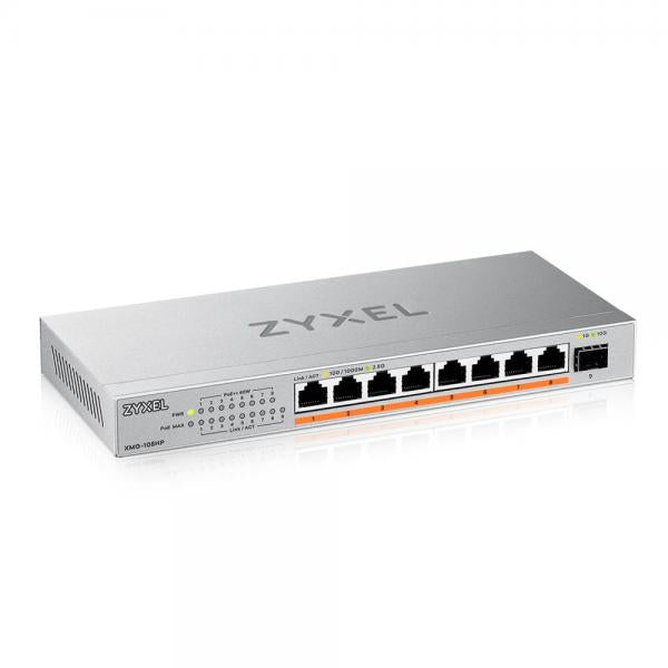 Zyxel XMG-108HP Non gestito 2.5G Ethernet [100/1000/2500] Supporto Power over Ethernet [PoE] (XMG-108 8 Ports 2,5G + 1 SFP+, 8 ports 100W total PoE++ Desktop MultiGig unmanaged Switch)Zyxel4718937633036XMG-108HP-GB0101F