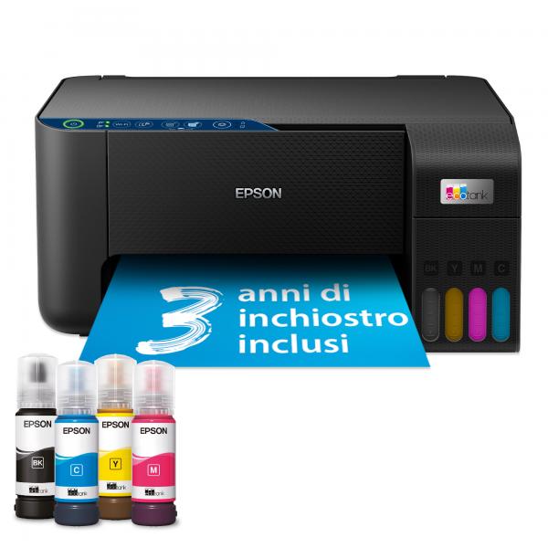 Epson EcoTank ET-2861 stampante multifunzione inkjet 3in1 A4, serbatoi ricaricabili alta capacità, 4 flaconi inclusi pari a 4500pag B/N 7500pag colore, Wi-FI Direct, USB (ECOTANK ET-2861)Epson8715946725925C11CJ67426