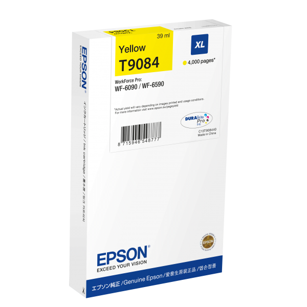 Epson C13T90844N cartuccia d'inchiostro 1 pz Originale Resa elevata [XL] Giallo (Epson T9084 - Strrelse XL - gul - ori)Epson8715946727028C13T90844N