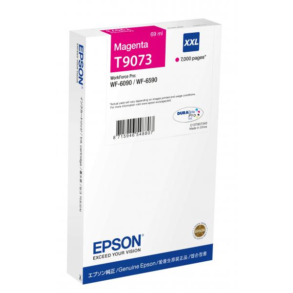 Epson C13T90734N cartuccia d'inchiostro 1 pz Originale Rendimento ultra elevato Magenta (Epson T9073 - 69 ml - misura XXL - magenta - originale - cartuccia d'inchiostro - per WorkForce Pro WF-6090, WF-6590)Epson8715946726977C13T90734N