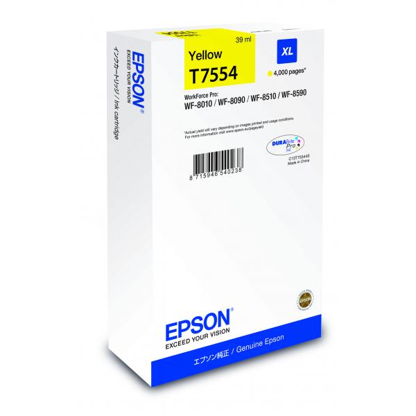 Epson C13T75544N cartuccia d'inchiostro 1 pz Originale Resa elevata [XL] Giallo (EPSON WF 8000 SERIES YELLOW INK CARTRIDGE XL 5000 PAGES L)EpsonC13T75544N