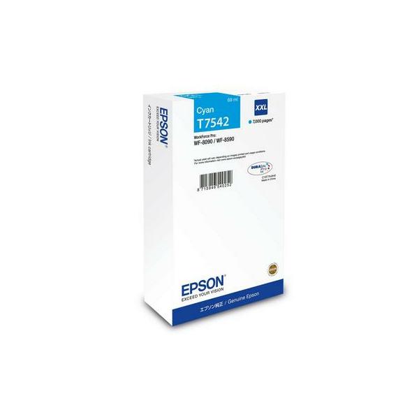 Epson T7542 cartuccia d'inchiostro 1 pz Originale Rendimento ultra elevato Ciano (Epson T7542 - 69 ml - misura XXL - ciano - originale - cartuccia d'inchiostro - per WorkForce Pro WF-8090, WF-8590)Epson8715946726847C13T75424N