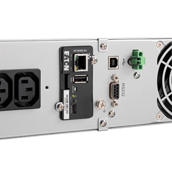 Eaton 9E3000IR gruppo di continuità [UPS] Doppia conversione [online] 3 kVA 2700 W 7 presa[e] AC (Eaton 9E - UPS [installabile in rack / esterno] - 200/220/230/240 V c.a. V - 2700 Watt - 3000 VA - 1 fase - 6 batteria x - Piombo - 9 Ah - RS-232, USB -...