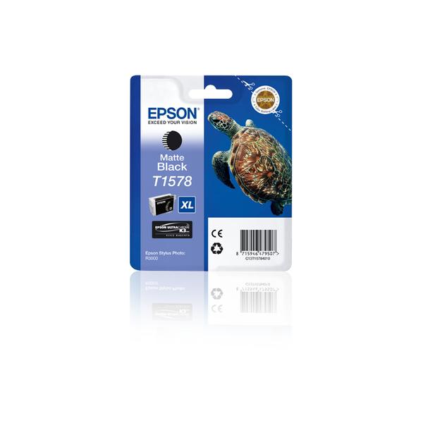 Epson T1578 cartuccia d'inchiostro 1 pz Originale Resa elevata [XL] Nero (EPS MATTE BLK INK CART TURTLE XL)Epson8715946733739C13T15784N10