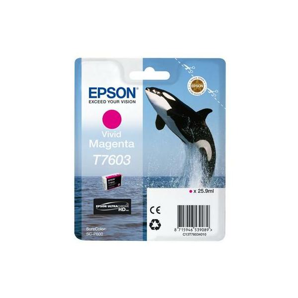 Epson C13T76034N10 cartuccia d'inchiostro 1 pz Originale Magenta vivido (T7603 VIVID MAGENTA INK CART- 25 9ML)Epson8715946733746C13T76034N10
