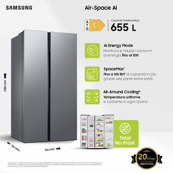 Samsung RS62DG5003S9 frigorifero side-by-side Libera installazione 655 L E Acciaio inox (Samsung Series 2 RS62DG5003S9 - k?lesk)Samsung8806095540795RS62DG5003S9EF