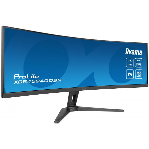 Iiyama G-MASTER 45LCD Curved Bus. UWQHD Monitor PC 114,3 cm [45] 5120 x 1440 Pixel Dual QHD LED Nero (iiyama ProLite XCB4594DQSN-B1 - Monitor a LED - curvato - 45 [44.5 visualizzabile] - 5120 x 1440 Dual Quad HD @ 165 Hz - VA - 450 cd/m? - 3000:1 - H...