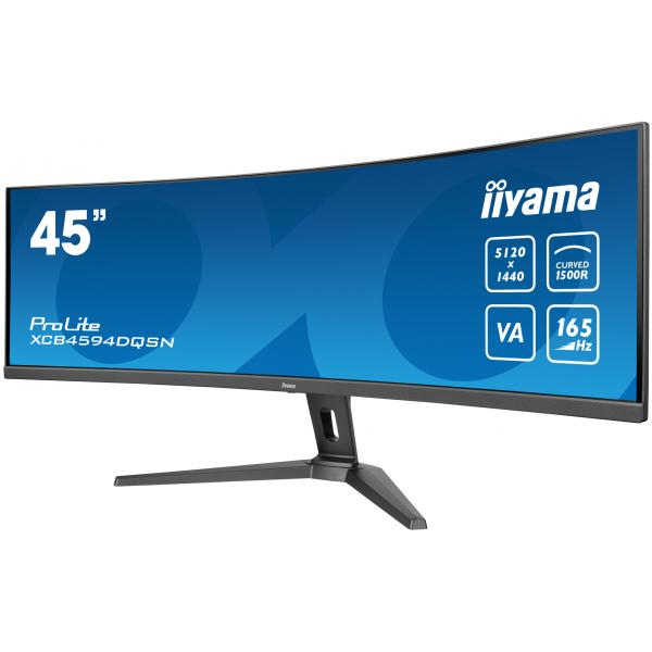 Iiyama G-MASTER 45LCD Curved Bus. UWQHD Monitor PC 114,3 cm [45] 5120 x 1440 Pixel Dual QHD LED Nero (iiyama ProLite XCB4594DQSN-B1 - Monitor a LED - curvato - 45 [44.5 visualizzabile] - 5120 x 1440 Dual Quad HD @ 165 Hz - VA - 450 cd/m? - 3000:1 - H...