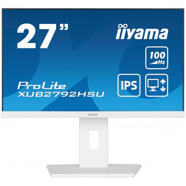 Iiyama ProLite XUB2792HSU-W6 LED display 68,6 cm [27] 1920 x 1080 Pixel Full HD Bianco (iiyama ProLite XUB2792HSU-W6 - Monitor a LED - 27 - 1920 x 1080 Full HD [1080p] @ 100 Hz - IPS - 250 cd/m? - 1300:1 - 0.4 ms - HDMI, DisplayPort - altoparlanti - ...