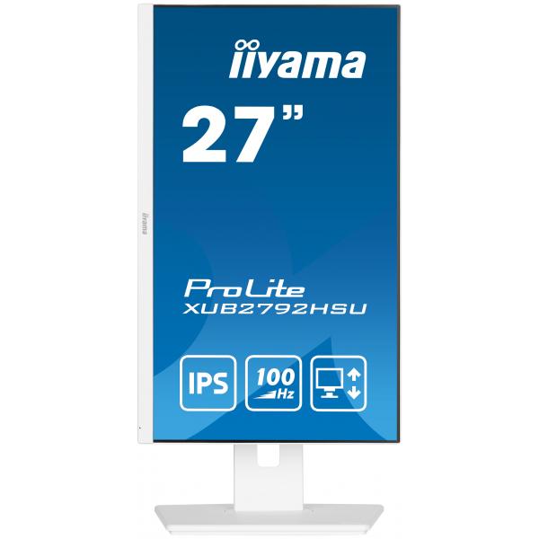 Iiyama ProLite XUB2792HSU-W6 LED display 68,6 cm [27] 1920 x 1080 Pixel Full HD Bianco (iiyama ProLite XUB2792HSU-W6 - Monitor a LED - 27 - 1920 x 1080 Full HD [1080p] @ 100 Hz - IPS - 250 cd/m? - 1300:1 - 0.4 ms - HDMI, DisplayPort - altoparlanti - ...
