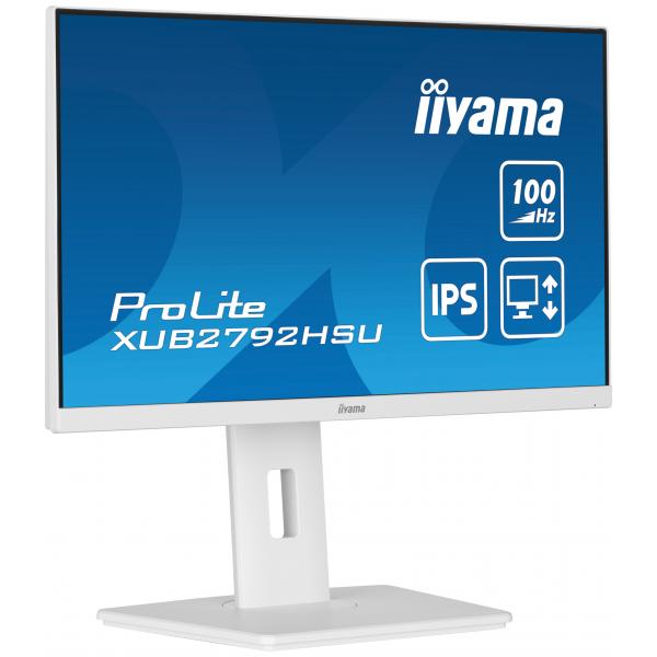 Iiyama ProLite XUB2792HSU-W6 LED display 68,6 cm [27] 1920 x 1080 Pixel Full HD Bianco (iiyama ProLite XUB2792HSU-W6 - Monitor a LED - 27 - 1920 x 1080 Full HD [1080p] @ 100 Hz - IPS - 250 cd/m? - 1300:1 - 0.4 ms - HDMI, DisplayPort - altoparlanti - ...