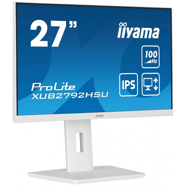 Iiyama ProLite XUB2792HSU-W6 LED display 68,6 cm [27] 1920 x 1080 Pixel Full HD Bianco (iiyama ProLite XUB2792HSU-W6 - Monitor a LED - 27 - 1920 x 1080 Full HD [1080p] @ 100 Hz - IPS - 250 cd/m? - 1300:1 - 0.4 ms - HDMI, DisplayPort - altoparlanti - ...