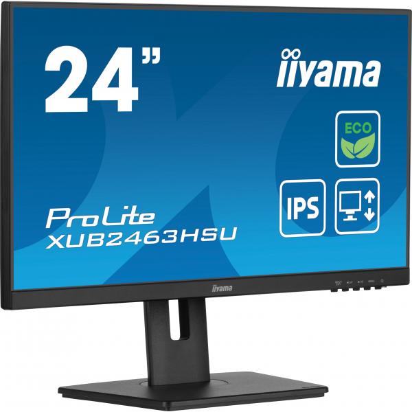 Iiyama ProLite XUB2463HSU-B1 Monitor PC 61 cm [24] 1920 x 1080 Pixel Full HD LED Nero (iiyama ProLite XUB2463HSU-B1 - Monitor a LED - 24 [23.8 visualizzabile] - 1920 x 1080 Full HD [1080p] @ 100 Hz - IPS - 250 cd/m? - 1300:1 - 3 ms - HDMI, DisplayPor...