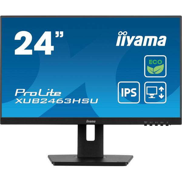 Iiyama ProLite XUB2463HSU-B1 Monitor PC 61 cm [24] 1920 x 1080 Pixel Full HD LED Nero (iiyama ProLite XUB2463HSU-B1 - Monitor a LED - 24 [23.8 visualizzabile] - 1920 x 1080 Full HD [1080p] @ 100 Hz - IPS - 250 cd/m? - 1300:1 - 3 ms - HDMI, DisplayPor...