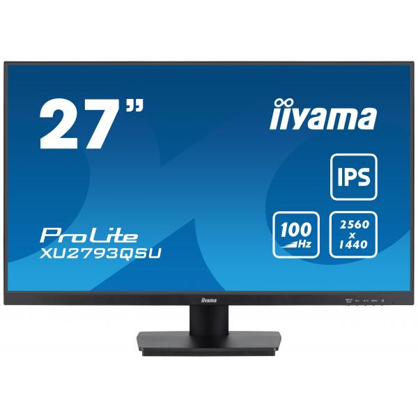 Iiyama ProLite XU2793QSU-B6 Monitor PC 68,6 cm [27] 2560 x 1440 Pixel Wide Quad HD LED Nero (27 PROLITE XU2793QSU-B6 WQHD IPS Monitor - 27 Black LED Monitor WQHD DisplayPort USB and HDMI)Iiyama4948570123070XU2793QSU-B6