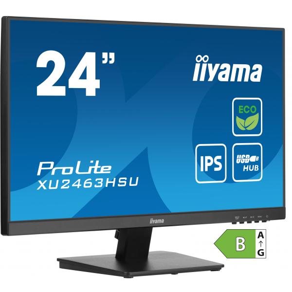 Iiyama ProLite XU2463HSU-B1 Monitor PC 60,5 cm [23.8] 1920 x 1080 Pixel Full HD LED Nero (iiyama ProLite XU2463HSU-B1 - Monitor a LED - 24 [23.8 visualizzabile] - 1920 x 1080 Full HD [1080p] @ 100 Hz - IPS - 250 cd/m? - 1300:1 - 3 ms - HDMI, DisplayP...