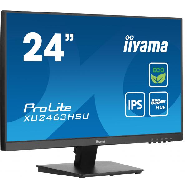 Iiyama ProLite XU2463HSU-B1 Monitor PC 60,5 cm [23.8] 1920 x 1080 Pixel Full HD LED Nero (iiyama ProLite XU2463HSU-B1 - Monitor a LED - 24 [23.8 visualizzabile] - 1920 x 1080 Full HD [1080p] @ 100 Hz - IPS - 250 cd/m? - 1300:1 - 3 ms - HDMI, DisplayP...