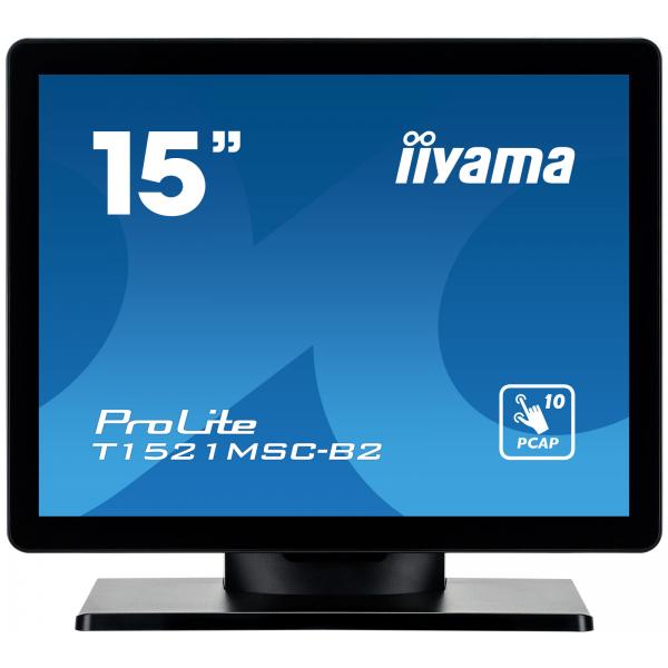 Iiyama ProLite T1521MSC-B2 Monitor PC 38,1 cm [15] 1024 x 768 Pixel XGA LED Touch screen Da tavolo Nero (iiyama ProLite T1521MSC-B2 - Monitor a LED - 15 - touchscreen - 1024 x 768 - TN - 370 cd/m? - 800:1 - 8 ms - HDMI, VGA - altoparlanti - nero opac...