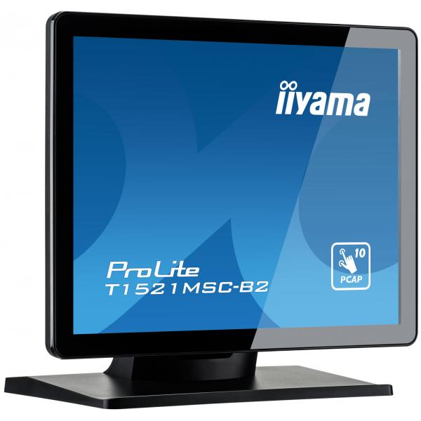 Iiyama ProLite T1521MSC-B2 Monitor PC 38,1 cm [15] 1024 x 768 Pixel XGA LED Touch screen Da tavolo Nero (iiyama ProLite T1521MSC-B2 - Monitor a LED - 15 - touchscreen - 1024 x 768 - TN - 370 cd/m? - 800:1 - 8 ms - HDMI, VGA - altoparlanti - nero opac...