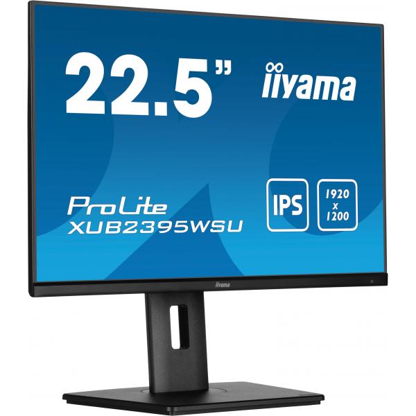 Iiyama ProLite XUB2395WSU-B5 Monitor PC 57,1 cm [22.5] 1920 x 1200 Pixel WUXGA LED Nero (iiyama ProLite XUB2395WSU-B5 - LED monitor - 23 [22.5 viewable] - 1920 x 1200 WUXGA @ 75 Hz - IPS - 250 cd/m - 1000:1 - 4 ms - HDMI, VGA, DisplayPort - speakers ...