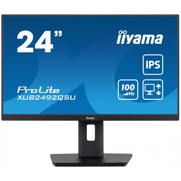 Iiyama ProLite XUB2492QSU-B1 Monitor PC 60,5 cm [23.8] 2560 x 1440 Pixel Quad HD LED Nero (24 PROLITE XUB2492QSU-B1 24 WQHD IPS - 24 Black LED Monitor Full HD Height Adjustable DisplayPort USB and HDMI)Iiyama4948570123179XUB2492QSU-B1