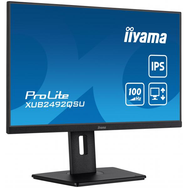 Iiyama ProLite XUB2492QSU-B1 Monitor PC 60,5 cm [23.8] 2560 x 1440 Pixel Quad HD LED Nero (24 PROLITE XUB2492QSU-B1 24 WQHD IPS - 24 Black LED Monitor Full HD Height Adjustable DisplayPort USB and HDMI)Iiyama4948570123179XUB2492QSU-B1