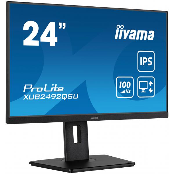 Iiyama ProLite XUB2492QSU-B1 Monitor PC 60,5 cm [23.8] 2560 x 1440 Pixel Quad HD LED Nero (24 PROLITE XUB2492QSU-B1 24 WQHD IPS - 24 Black LED Monitor Full HD Height Adjustable DisplayPort USB and HDMI)Iiyama4948570123179XUB2492QSU-B1
