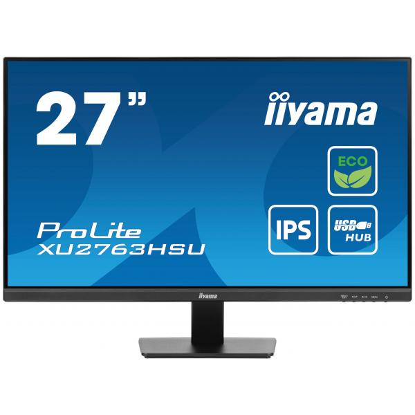 Iiyama ProLite XU2763HSU-B1 Monitor PC 68,6 cm [27] 1920 x 1080 Pixel Full HD LED Nero (iiyama PROLITE XU2763HSU-B1 27 inch IPS Monitor, Full HD, 3ms, USB Hub, HDMI, DisplayPort, Freesync, 100Hz, Speakers, Black, Internal PSU, VESA)Iiyama494857012377...