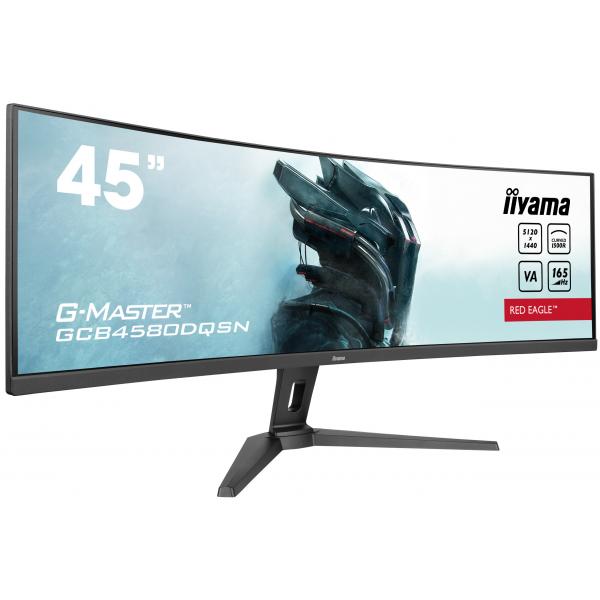 Iiyama G-MASTER RED EAGLE CURVED Monitor PC 114,3 cm [45] 5120 x 1440 Pixel Dual QHD LED Nero (iiyama G-MASTER Red Eagle GCB4580DQSN-B1 - Monitor a LED - gaming - curvato - 45 [44.5 visualizzabile] - 5120 x 1440 Dual Quad HD @ 165 Hz - VA - 450 cd/m?...