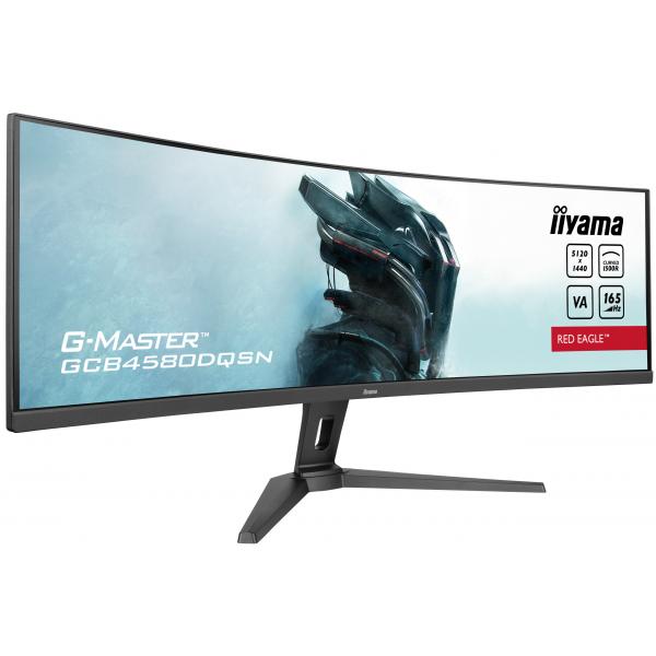 Iiyama G-MASTER RED EAGLE CURVED Monitor PC 114,3 cm [45] 5120 x 1440 Pixel Dual QHD LED Nero (iiyama G-MASTER Red Eagle GCB4580DQSN-B1 - Monitor a LED - gaming - curvato - 45 [44.5 visualizzabile] - 5120 x 1440 Dual Quad HD @ 165 Hz - VA - 450 cd/m?...