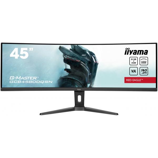 Iiyama G-MASTER RED EAGLE CURVED Monitor PC 114,3 cm [45] 5120 x 1440 Pixel Dual QHD LED Nero (iiyama G-MASTER Red Eagle GCB4580DQSN-B1 - Monitor a LED - gaming - curvato - 45 [44.5 visualizzabile] - 5120 x 1440 Dual Quad HD @ 165 Hz - VA - 450 cd/m?...