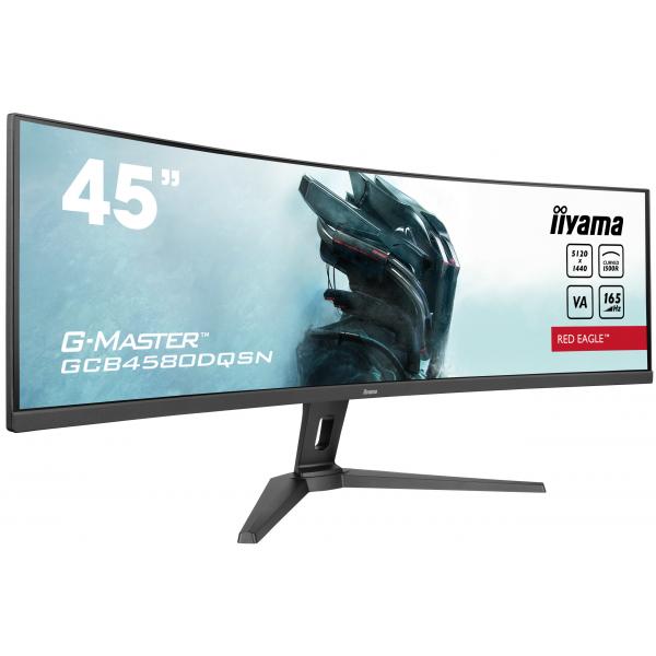 Iiyama G-MASTER RED EAGLE CURVED Monitor PC 113 cm [44.5] 5120 x 1440 Pixel Dual QHD LED Nero (45 G-Master GCB4580DQSN-B1 Monitor - 45 Black VA Curved Gaming Monitor Height Adjustable DisplayPort USB and HDMI)Iiyama4948570122264GCB4580DQSN-B1