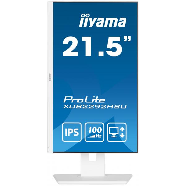 Iiyama ProLite XUB2292HSU-W6 Monitor PC 54,6 cm [21.5] 1920 x 1080 Pixel Full HD LED Bianco (iiyama ProLite XUB2292HSU-W6 - Monitor a LED - 22 [21.5 visualizzabile] - 1920 x 1080 Full HD [1080p] @ 100 Hz - IPS - 250 cd/m? - 1000:1 - 0.4 ms - HDMI, Di...