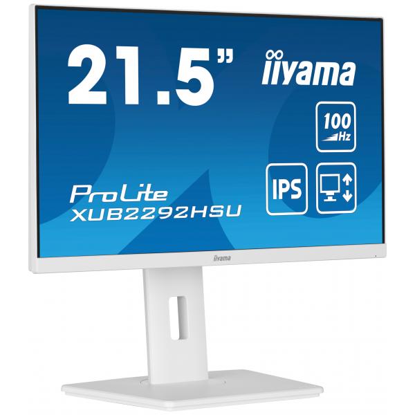 Iiyama ProLite XUB2292HSU-W6 Monitor PC 54,6 cm [21.5] 1920 x 1080 Pixel Full HD LED Bianco (iiyama ProLite XUB2292HSU-W6 - Monitor a LED - 22 [21.5 visualizzabile] - 1920 x 1080 Full HD [1080p] @ 100 Hz - IPS - 250 cd/m? - 1000:1 - 0.4 ms - HDMI, Di...