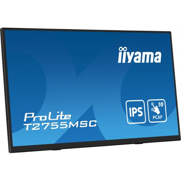 Iiyama ProLite T2755MSC-B1 Monitor PC 68,6 cm [27] 1920 x 1080 Pixel Full HD LED Touch screen Da tavolo Nero (27 ProLite T2755MSC-B1 Touch Monitor - 27 Optical Bonded PCAP 10pt touchscreen monitor with IPS panel technology edge-to-edge glass design a...