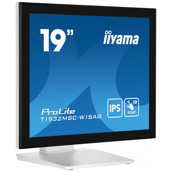 Iiyama ProLite T1932MSC-W1SAG Monitor PC 48,3 cm [19] 1280 x 1024 Pixel Full HD LED Touch screen Da tavolo Bianco (iiyama ProLite T1932MSC-W1SAG 19' 10pt Capactive IP Touchscreen in White)Iiyama4948570122219T1932MSC-W1SAG