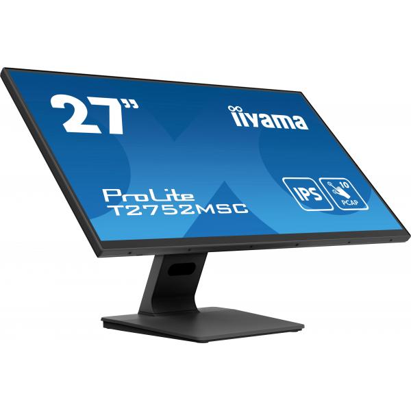 Iiyama ProLite T2752MSC-B1 Monitor PC 68,6 cm [27] 1920 x 1080 Pixel Full HD LED Touch screen Nero (iiyama ProLite T2752MSC-B1 - Monitor a LED - 27 - touchscreen - 1920 x 1080 Full HD [1080p] @ 60 Hz - IPS - 400 cd/m - 1000:1 - 5 ms - HDMI, DisplayPo...