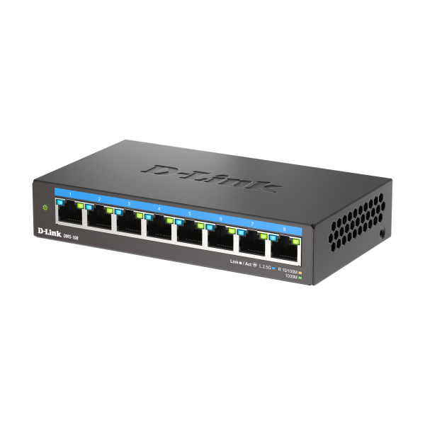 D-Link DMS-108\B Non gestito 2.5G Ethernet [100/1000/2500] Desktop Nero (D-Link DMS-108 - Switch - unmanaged - 8 x 10/100/1000/2.5G - desktop)D-link0790069469435DMS-108/B