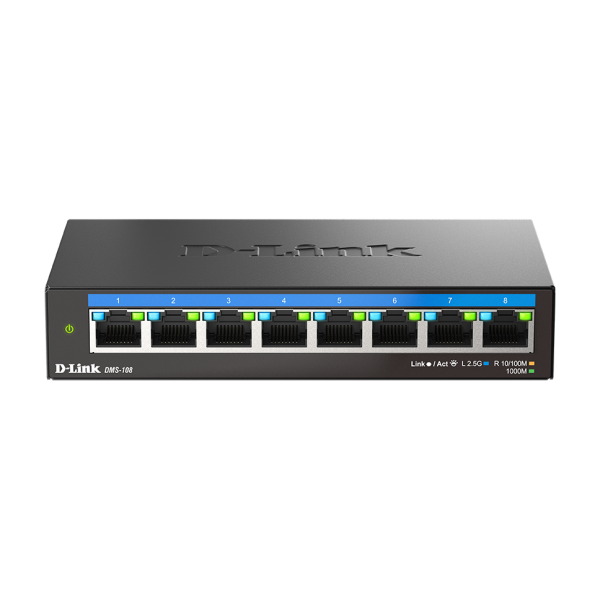 D-Link DMS-108\B Non gestito 2.5G Ethernet [100/1000/2500] (8-Port Multi-Gigabit Unmanaged Switch)D-link0790069469435DMS-108/B
