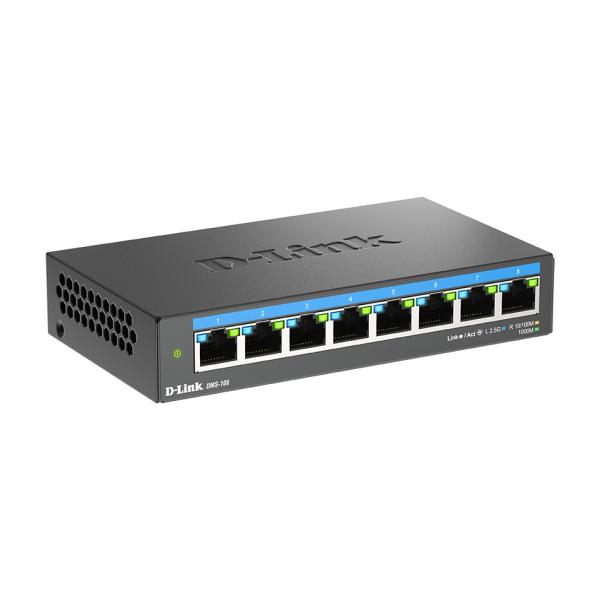 D-Link DMS-108\B Non gestito 2.5G Ethernet [100/1000/2500] Desktop Nero (D-Link DMS-108 - Switch - unmanaged - 8 x 10/100/1000/2.5G - desktop)D-link0790069469435DMS-108/B