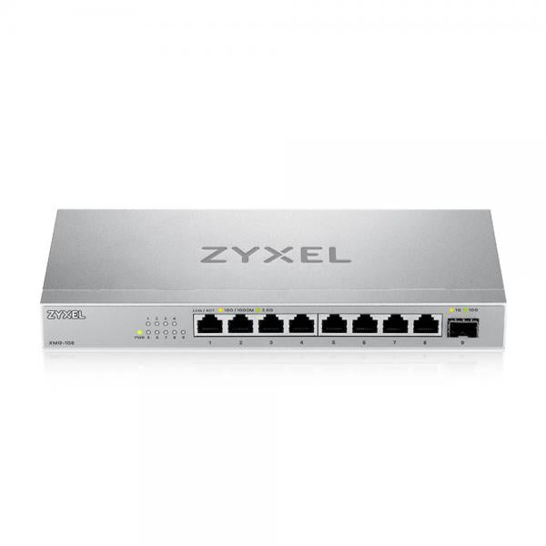 Zyxel XMG-108 Non gestito 2.5G Ethernet [100/1000/2500] Argento (Zyxel XMG-100 Series XMG-108 - Switch - non gestito - unmanaged - 8 x 100/1000/2.5G + 1 x Gigabit SFP / 10 Gigabit SFP+ - desktop, montaggio a parete)Zyxel4718937631131XMG-108-ZZ0101F