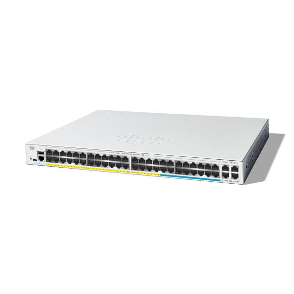 Cisco Catalyst C1300-48MGP-4X switch di rete Gestito L2/L3 Gigabit Ethernet [10/100/1000] Supporto Power over Ethernet [PoE] Grigio (CATALYST 1300 16-PORT 2.5GE - 32-PORT GE POE 4X10G SFP+)CiscoC1300-48MGP-4X