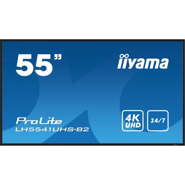Iiyama LH5541UHS-B2 visualizzatore di messaggi Design chiosco 138,7 cm [54.6] LCD 500 cd/m 4K Ultra HD Nero Processore integrato 24/7 (iiyama ProLite LH5541UHS-B2 - 55 Categoria diagonale [54.6 visualizzabile] Display LCD retroilluminato a LED - segn...