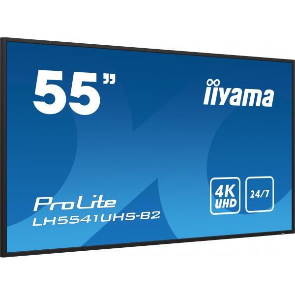 Iiyama LH5541UHS-B2 visualizzatore di messaggi Design chiosco 138,7 cm [54.6] LCD 500 cd/m 4K Ultra HD Nero Processore integrato 24/7 (iiyama ProLite LH5541UHS-B2 - 55 Categoria diagonale [54.6 visualizzabile] Display LCD retroilluminato a LED - segn...