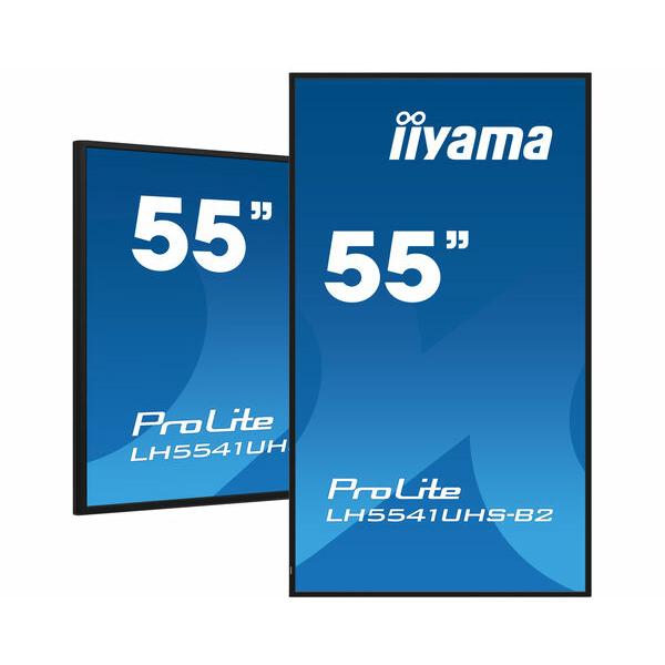 Iiyama LH5541UHS-B2 visualizzatore di messaggi Design chiosco 138,7 cm [54.6] LCD 500 cd/m 4K Ultra HD Nero Processore integrato 18/7 (iiyama ProLite LH5541UHS-B2 - 55 Categoria diagonale [54.6 visualizzabile] Display LCD retroilluminato a LED - segn...