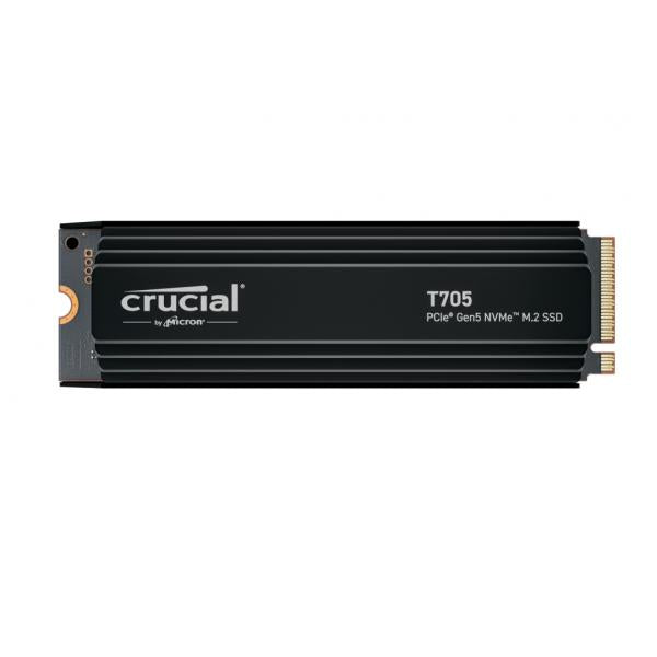 Crucial CT2000T705SSD5 drives allo stato solido 2 TB M.2 PCI Express 5.0 NVMe (Crucial T705 - SSD - crittografato - 2 TB - interno - M.2 2280 - PCI Express 5.0 [NVMe] - TCG Opal Encryption 2.01 - dissipatore integrato)CrucialCT2000T705SSD5