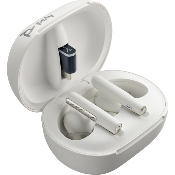 Poly Voyager Free 60/60+ Microsoft Teams Certified White Earbuds [2 Pieces] - Replaces Poly SKU 221223-04Hp01974978386268L5B0AA