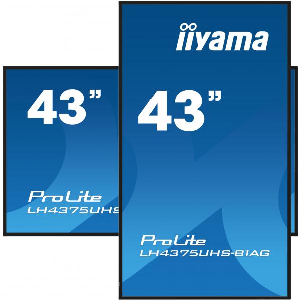 Iiyama ProLite Pannello piatto per segnaletica digitale 108 cm [42.5] LCD Wi-Fi 500 cd/m 4K Ultra HD Nero Processore integrato Android 11 24/7 (iiyama ProLite LH4375UHS-B1AG - 43 Categoria diagonale [42.5 visualizzabile] Display LCD retroilluminato a...